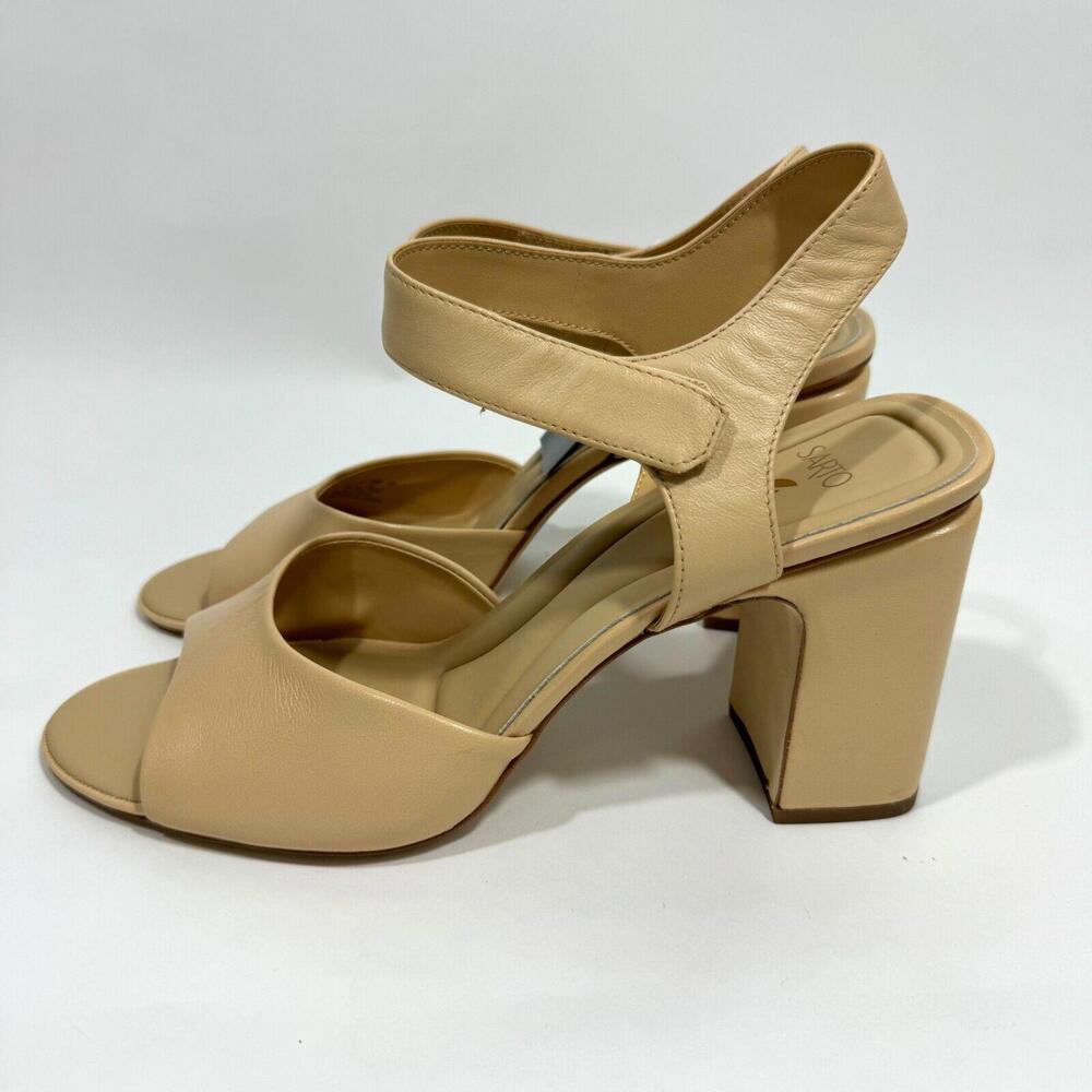 SARTO by Franco Sarto Women’s Size 11 Beige Flex Natalie Leather Sandal Heels - Picture 3 of 12